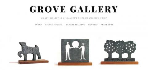 grove gallery, grand opening, sculpture, celine farrell, milwaukee art, art gallery, casting