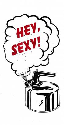 Hey Sexy Teapot - Oversized Letterpress Postcard